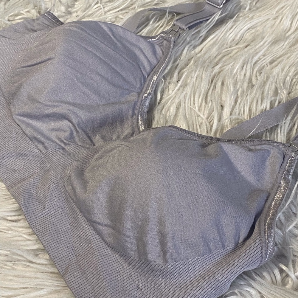 La Vie En Rose Grey Seamless Nursing Bralette